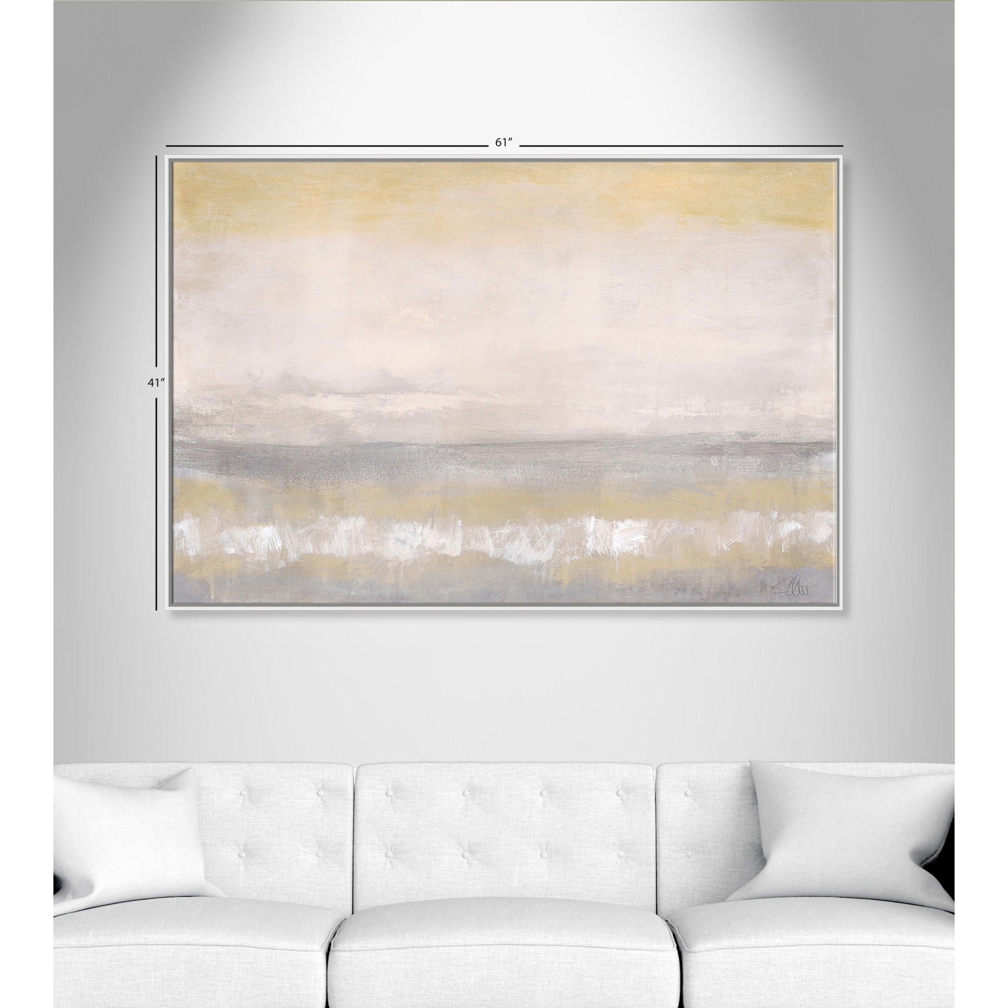 Morning Calm 2 - Floater Frame Painting Print on Canvas, White Framed, 41" H x 61" W x 2" D