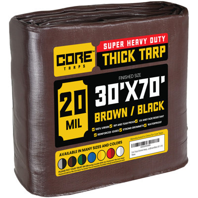 20 Mil Heavy Duty Polyethylene Tarp, Waterproof, UV Resistant