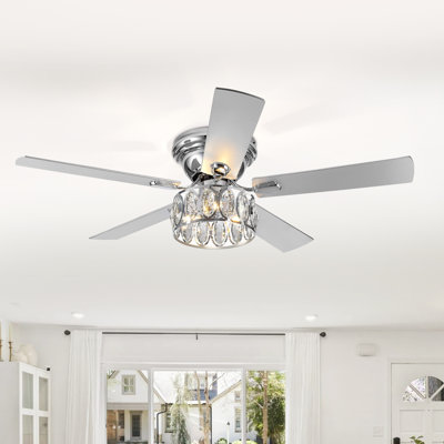 52'' Iris 5 - Blade Standard Ceiling Fan with Remote Control and Light Kit Included