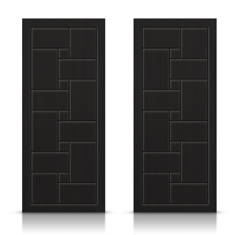 Portes de placard coulissantes à panneaux, Noir, 48 po x 84 po