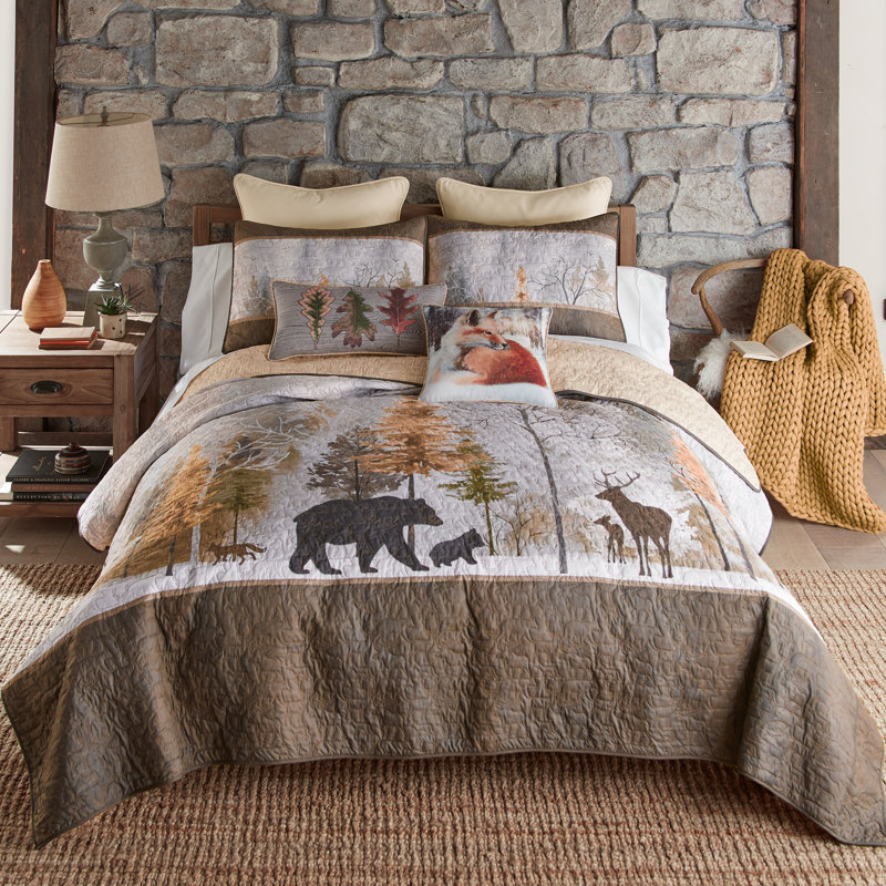 Donna Sharp Dawn Mist 3PC Lodge King Quilt Set, King Quilt + 2 Pillow Shams