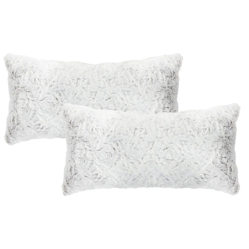 Faux Fur Throw Pillow, 10" H x 10" W x 10" D, Becklee Ivory
