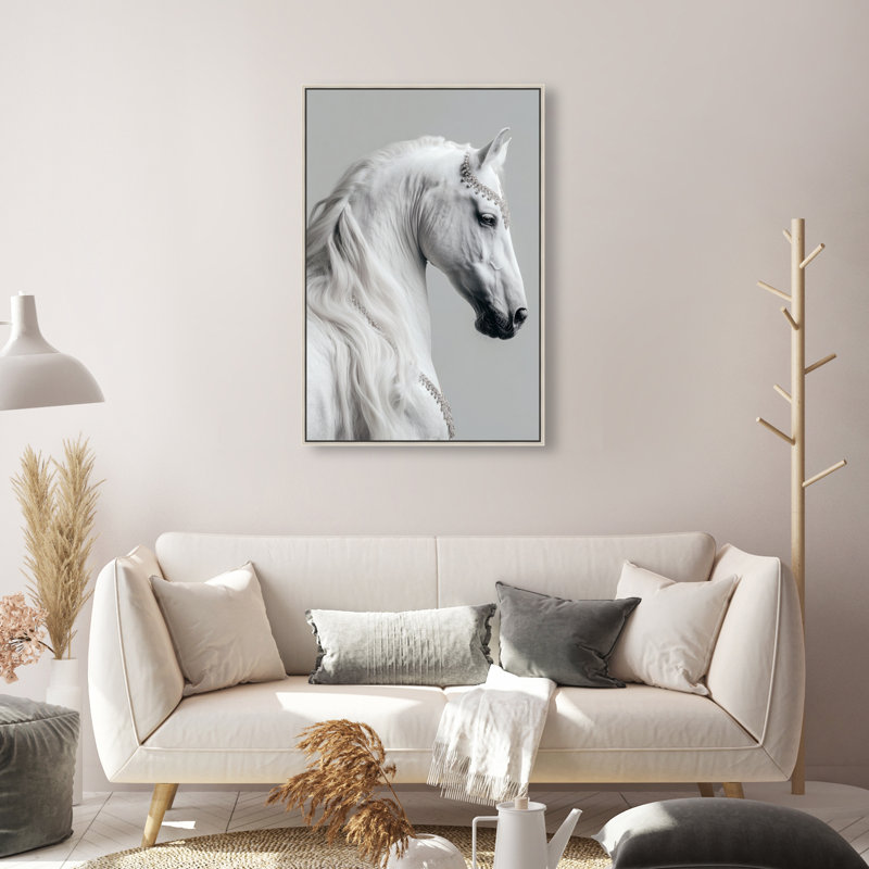 Jeweled Mane I Print by Oliver Gal, 31" H x 21" W, Silver Floater Frame