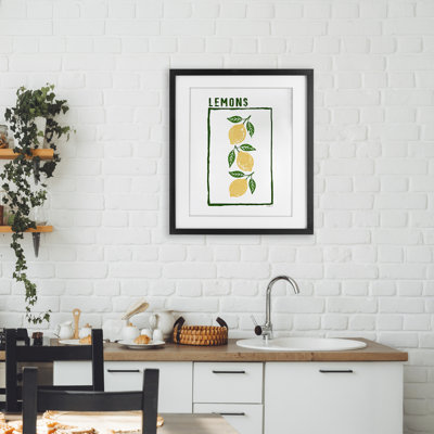 «Tasty Summer Lemons», reproduction sous verre encadrée, design par Amanda Greenwood