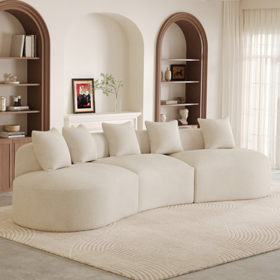 134" Oversized Curved Chenille Modular Sectional Sofa
