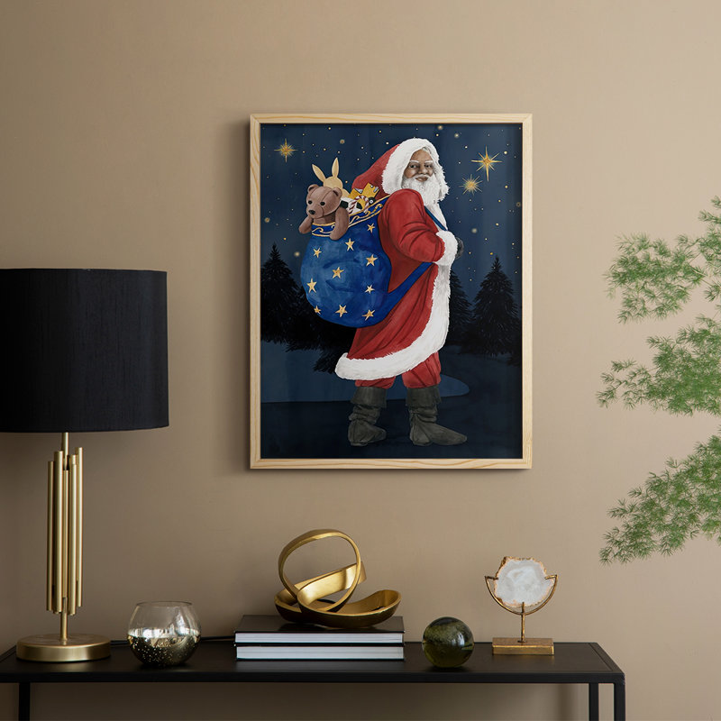 «Celestial Christmas Collection B», reproduction encadrée - bois massif, Naturel, H 21 po x l 17 po
