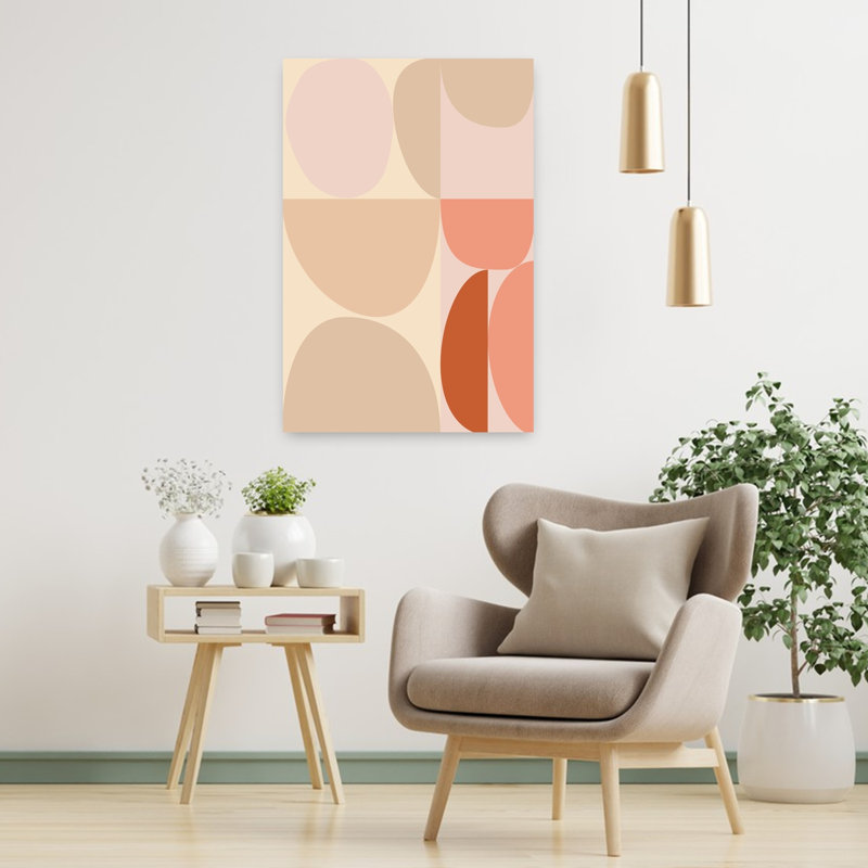 Art contemporain abstrait géométrique, H 36 po x l 24 po