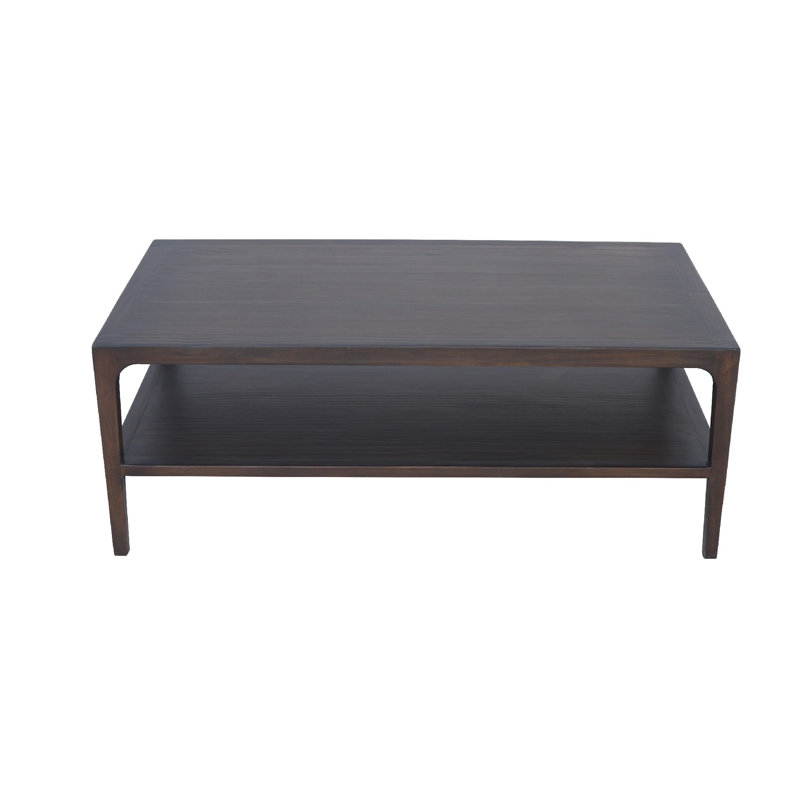 Table basse Geni, plateau supérieur rectangulaire de 48 pouces de style Parsons gris