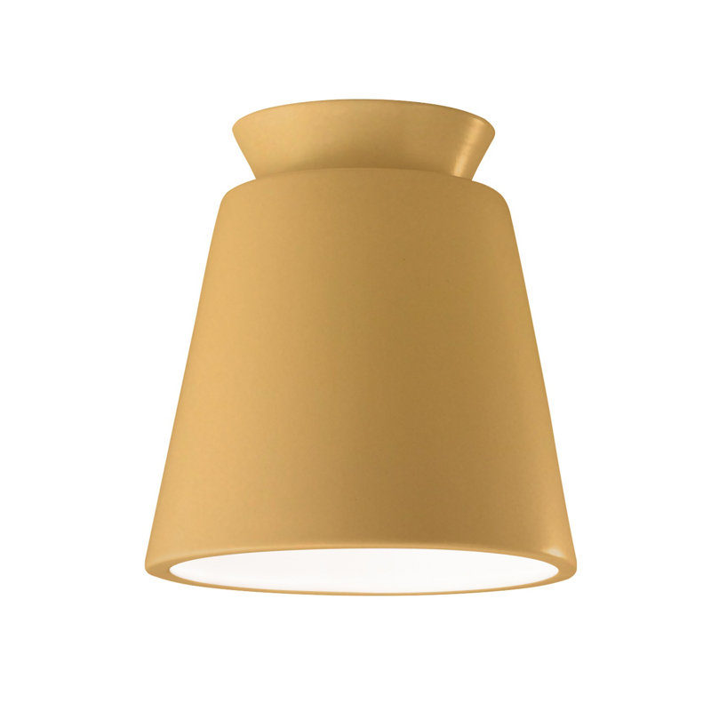 Logan Ceramic Empire Outdoor Flush Mount, Muted Yellow, Incandescent (Not Included)