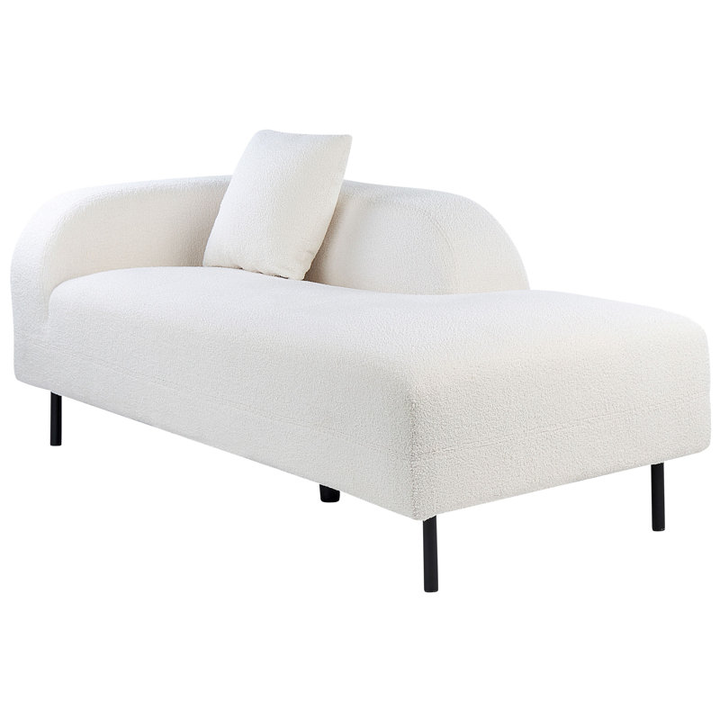 Masuda Velvet Chaise Lounge, White