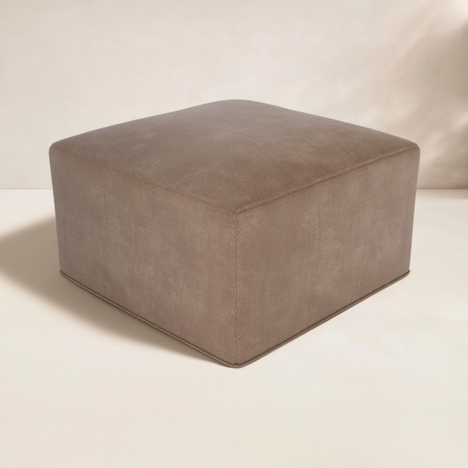 Cupertino Leather Patio Pouffe