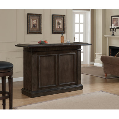 American Heritage Valor Home Bar - Rustic Black Finish with Wine Rack, Glass Stemware Holders, Adjustable Shelves & Ample Storage