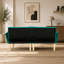 Canapé-lit double pliable vert 72 po, revêtement en velours doux, canapé confortable pour 2 personnes