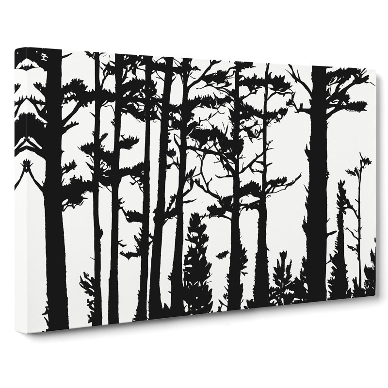 Pine Tree Block Print - Wrapped Canvas, 35cm H x 50cm W x 3cm D