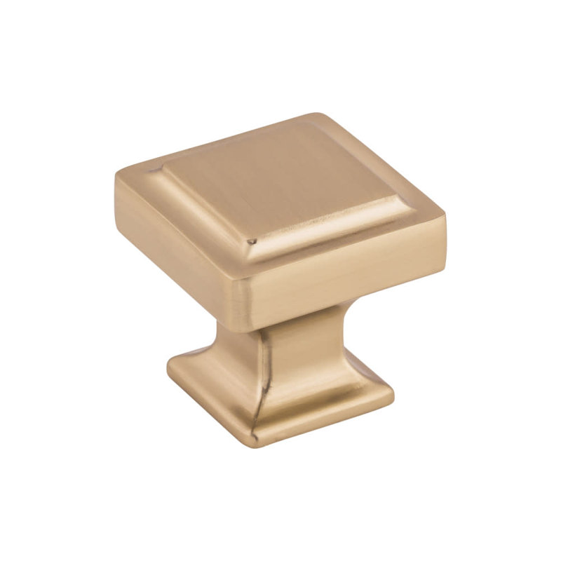 Ascendra Square Knob, 1 1/4" Length, Honey Bronze