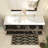 Free Standing Single Bathroom Vanity with Solid Surface Top-747797058