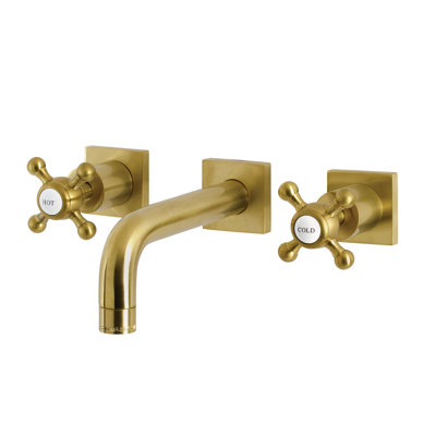 Kingston Brass Metropolitan Two-Handle 3-Hole Wall Mount Bathroom Faucet