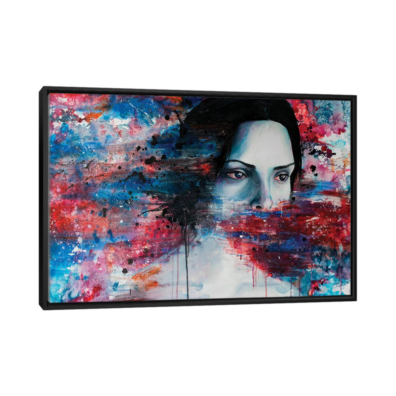 «Aphasia», reproduction sur toile, H 18 po x l 26 po x P 1,5 po, Toile avec cadre noir, Pas de tapis