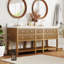 Meuble-lavabo double 72 po avec comptoir en quartz et meuble-lavabo en bois massif à fermeture douce-1729610096
