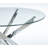 Round Dining Table With Cross Metal Leg And Glass Top-1396574355