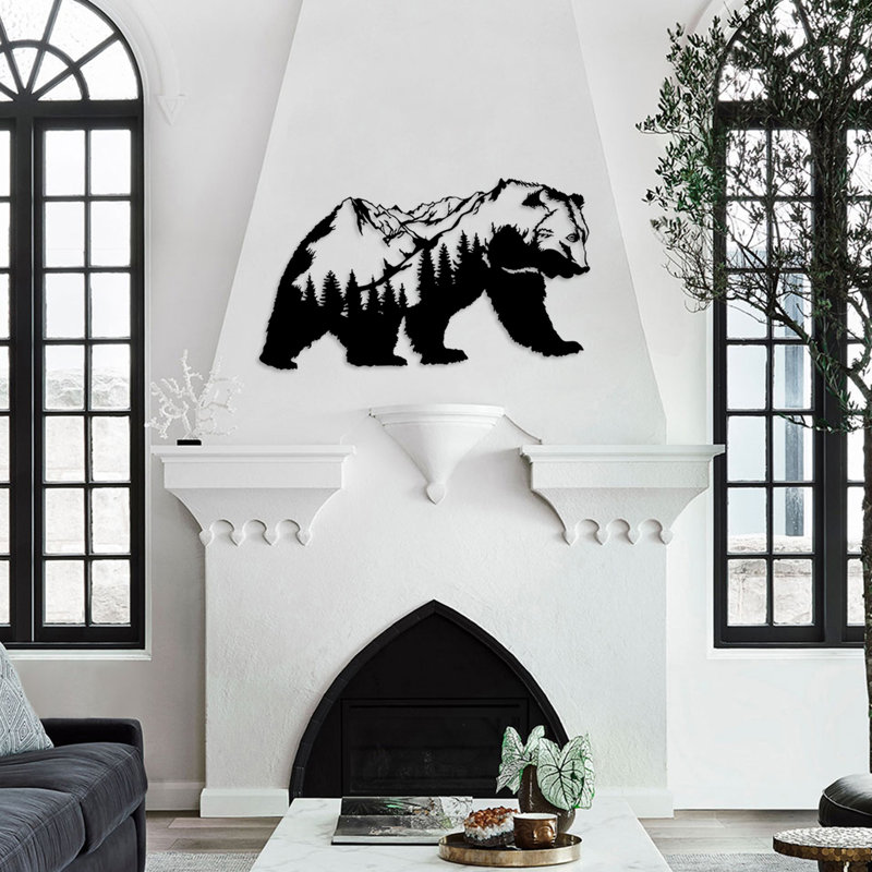 Accessoire mural élégant en métal noir élégant 28,0 po x 16,1 po | Fabrication 100% métal, épaisseur: 0,06 po | Conception murale facile, parfaite pour la décoration de la maison ou du bureau, élégante et durable
