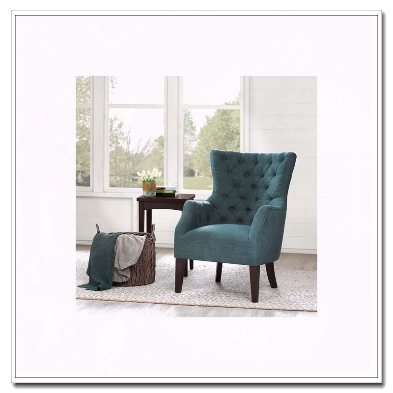 Fauteuil à oreilles capitonné Hannah