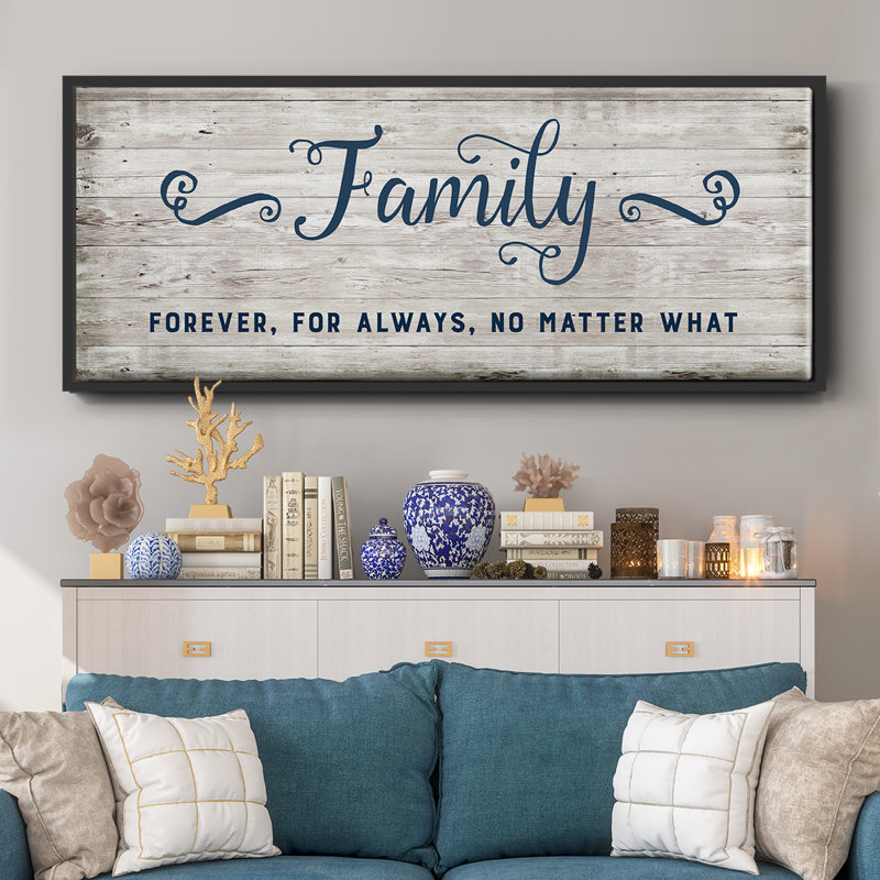 «Family Forever» - toile encadrée, H 8 po x l 20 po