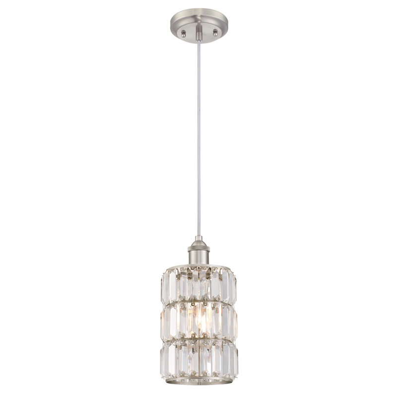 Etta 1 - Light Single Pendant, 161cm H x 15cm W x 15cm D, Silver