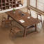 Bureau rectangulaire en bois massif noyer clair-1011808506