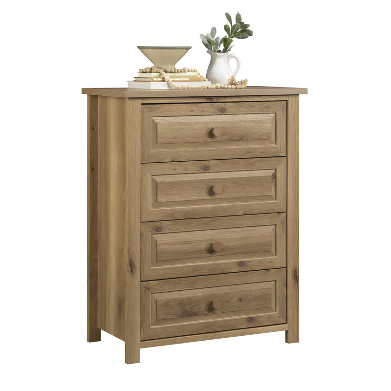 Commode 4 tiroirs, finition chêne