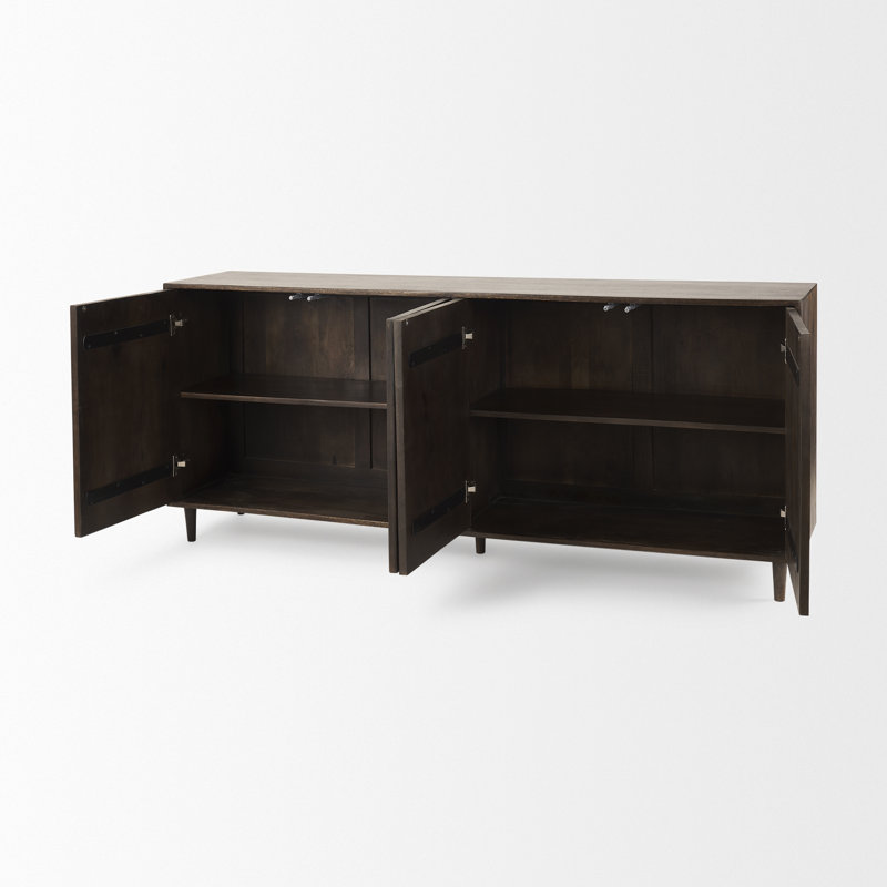 Claudia 71.75'' Solid Wood Sideboard, Dark Brown