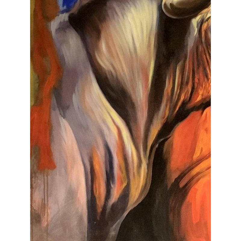 Force - un taureau calme | Acrylique sur toile | Par Maadhvan Goyal