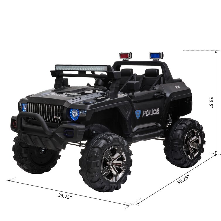 Battery powered - 12v black police ride on car
