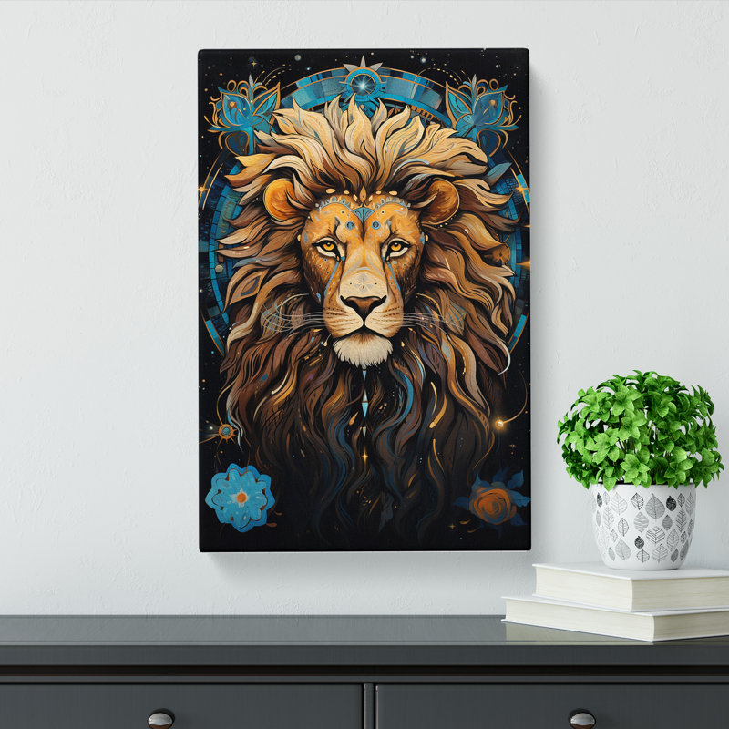 Leo Zodiac Hard Edge - Wrapped Canvas, 76cm H x 50cm W x 3cm D