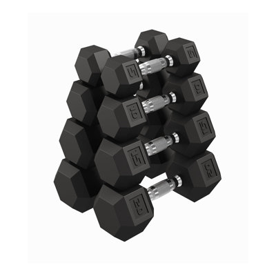 Hex Dumbbell Pair – Cast Iron Core, Rubber Encased, Textured Grip for Home Gym