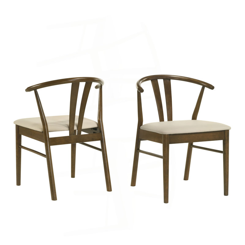Chaises de salle à manger Lavin Wishbone, ensemble de 2, Noyer