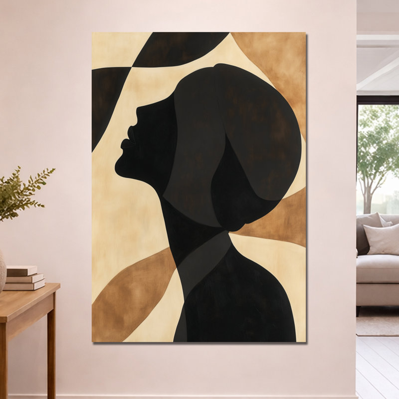 " Golden Profile Abstraction ", H 60 po x l 40 po, Toile tendue