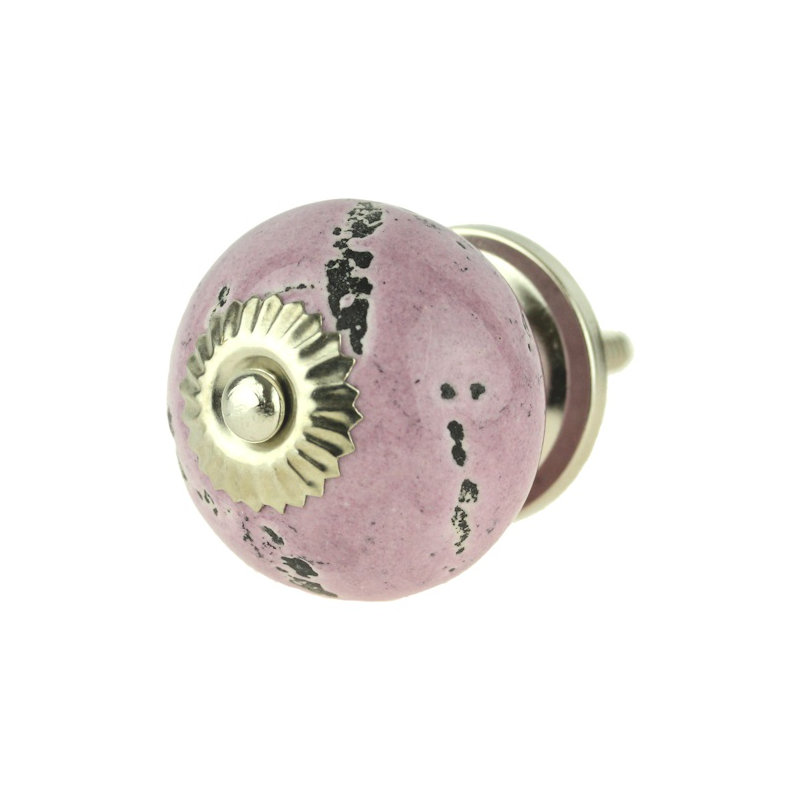(5 Pack) 1-1/2 inch Aged Knob Light Purple
