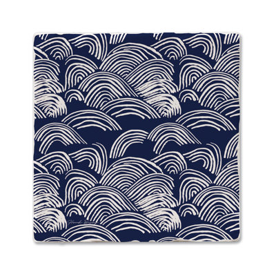 Indigo Waves Single Tumbled Tile Coaster Create Your Own Collection
