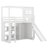 Twin Size Loft Bed With Wardrobe And Storage Shelves, Wooden Loft Bed Frame With Slide And LED