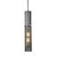 Luminaire suspendu 1 lumière avec finition en béton et abat-jour en acier noir mat