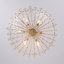 Lustre en verre floral à prune 6 lumières Luxe