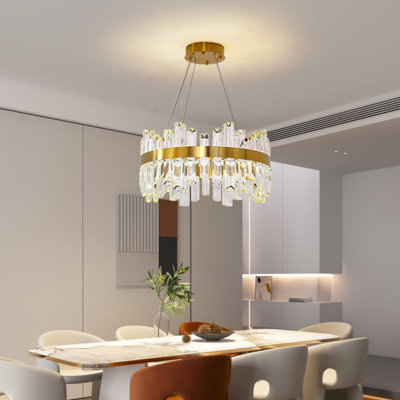 Dimmable Round K9 Crystal Ceiling Light Modern Chandeliers