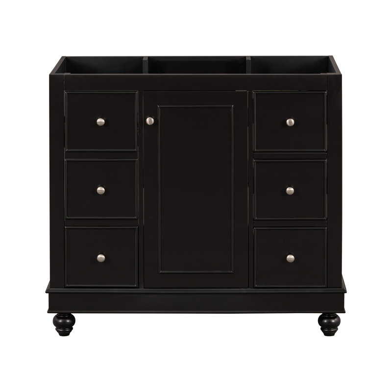 [Cabinet seulement] Meuble-lavabo noir de 36 po (lavabo non inclus)