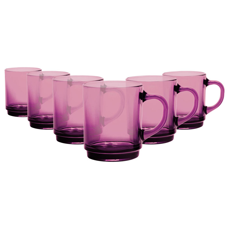 Duralex Versailles Glass Coffee Mugs - 260ml - Marine, Purple