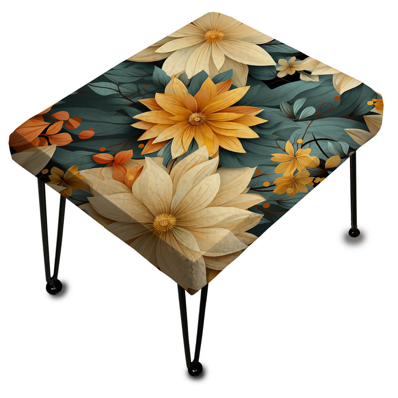 Repose-pieds Chrysanthemums Mandala Boho