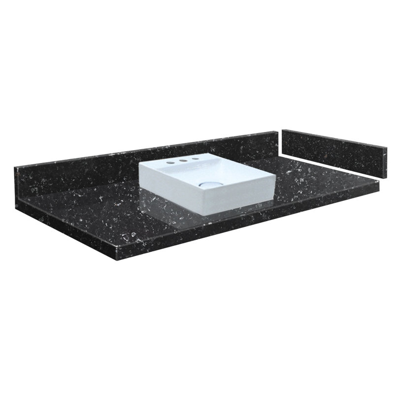 plateau de meuble lavabo de salle de bain 34" 1 Rachel, Interlude, 8" centres