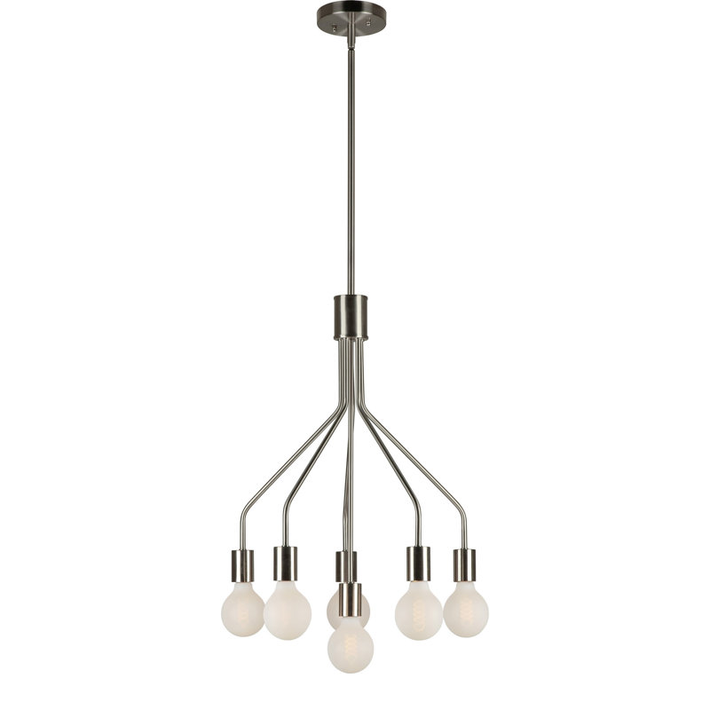 Lustree 6 lumières façon bougie/classique Lettie, Nickel brossé