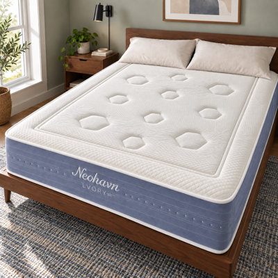 Queen 14" Medium Plush Hybrid Mattress With Cooling Gel Memory Foam & Motion Isolation Support