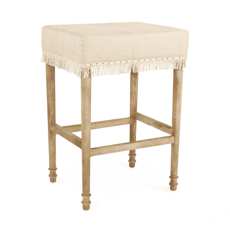 Lucas Upholstered Stool with Solid Wood Frame, Bar Stool ( 30" Seat Height)